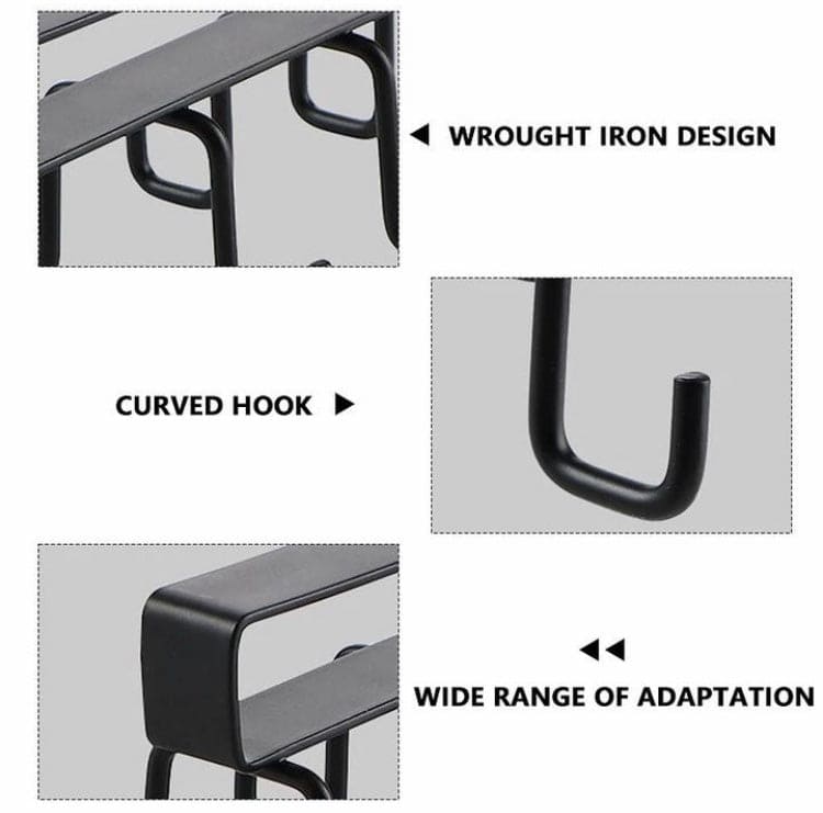 Clever Metal Hook Rack, Multi Hooks Mug Hook Rack Space Saving Quality Cabinet Hook Multifunctional Storage Holder Hanging Cup Holder Kitchen Organizer, Multifunctional Stuck Board Organizer, Under Cabinet Closet Hook Rack Clever Metal Hook Rack, Multi Hooks Mug Hook Rack Space Saving Quality Cabinet Hook Multifunctional Storage Holder Hanging Cup Holder Kitchen Organizer, Multifunctional Stuck Board Organizer, Under Cabinet Closet Hook Rack